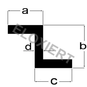 Alu Z-Profil 20x20x20x2mm ELOXIERT 1m Aluminium - Bild 1 von 2