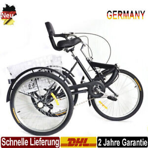 Anuncio nuevo24" 7 velocidades triciclo adulto bicicleta crucero triciclo plegable y cesta