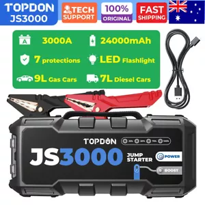 TOPDON JS3000 Auto Jump Starter Box Battery Booster Pack Charger Power Bank AU - Picture 1 of 19