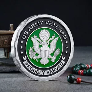 Military ARMY VETERAN Commemorative Coin Proudly Served Challenge Collectible US - Picture 1 of 4