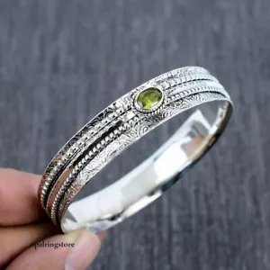 925 Solid Spinner Citrine Cuff Handcrafted Statement Jewelry Gift for Her SV113 - Picture 1 of 8