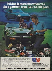 1976 BAP GEON Import Parts Vintage Magazine Ad 1974 Datsun 260Z 260 Z Green