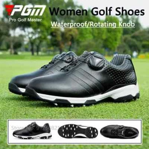 Female Athlete Golf Sneakers - PGM Rotating Buckle Golf Trainer Waterproof - Picture 1 of 14