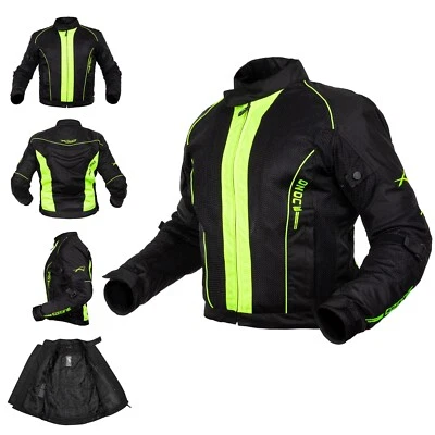 Textiljacke Atmungsaktiv Mesh Durchloechert Motorrad Touring Protektoren Fluo - Bild 1 von 4
