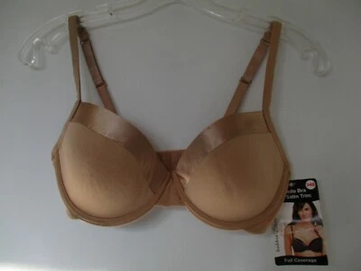 Sujetador de esmoquin Bobbie Brooks para mujer talla 34 B beige liso con aros con ribete satinado Foto 1 de 4