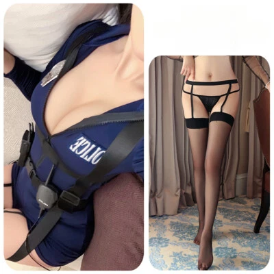 Women Dress Front Zip Uniform RolePlay Cosplay Costume 1Set Clubwear Dirty Hat - Image 1 of 4