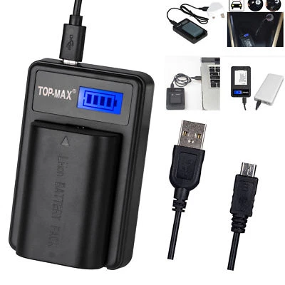 Battery Charger Canon LP-E6 & USB Cable EOS 5D Mark II III 70D 7D 60D 3D 5D3 GO - Image 1 of 3