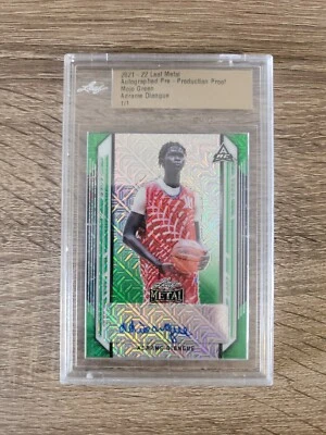2021-22 Leaf Metal Pre-Production Proof ADRAME DIONGUE Green Mojo 1/1 RC Rookie - Image 1 of 4
