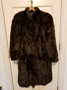 Schwarzer Nerzmantel in voller Länge, Größe L - Bild 1 von 4