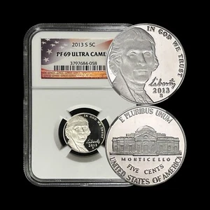 UNITED STATES. 2013, 5 Cents - NGC PF69 - Jefferson Nickel, S, San Francisco - Picture 1 of 8