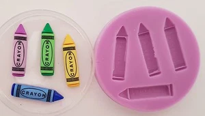 MINIATURE CRAYONS SILICONE MOULD FOR CAKE TOPPERS, CHOCOLATE, CLAY ETC - Picture 1 of 1