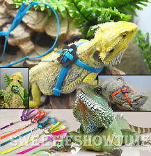 Adjustable Reptile Lizard Harness Leash Adjustable Multicolor Light Soft Fashion