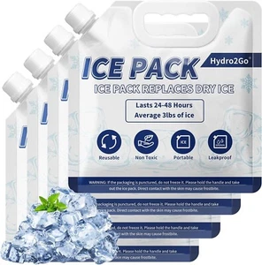 Reusable Ice Packs Long Lasting Cold Freezer for Coolers Lunch Bags with Handle - Picture 1 of 6
