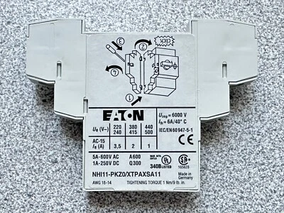NUEVO Eaton Moeller NHI11-PKZ0 XTPAXSA11 Contacto Auxiliar Foto 1 de 2