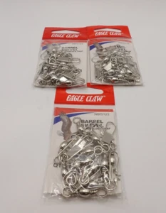 Eagle Claw Nickel Barrel Swivel with Interlock Snap sz 3 (NBIS123) - Picture 1 of 3