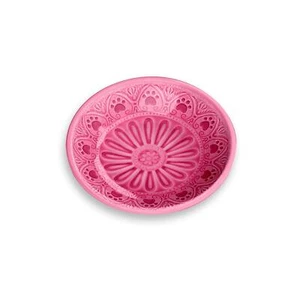 Platillo pequeño para mascotas/perro gato/perro con estampado de pata rosa melamina/plástico - Imagen 1 de 1