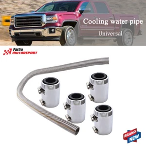 Kit universal de manguera de agua refrigerante flexible para radiador de acero inoxidable de 48 pulgadas con tapas - Imagen 1 de 8