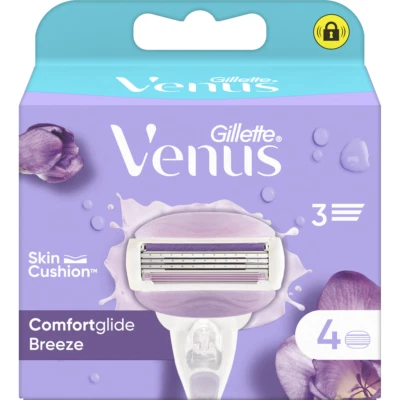 Pack 4 Lames Gillette VENUS "Comfortglide Breeze" Lot Recharges Rasoir Femme 3*