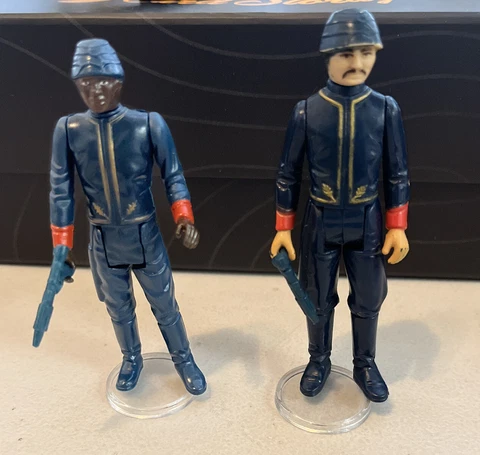 Vintage 1980 Star Wars ESB (2) Bespin Black & White Security Guards Complete Cover