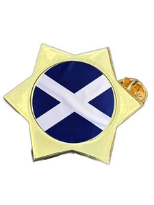 Saltire Scotland Gold Star Lapel Pin Badge - Picture 1 of 4
