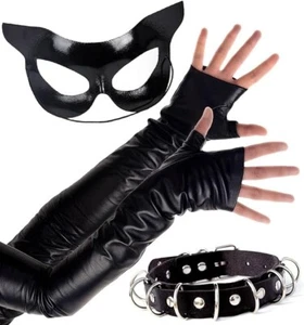Black Cat Mask Costume Accessories Cat Woman Costume for Women... ( 3PC )...B4-1 - Picture 1 of 6