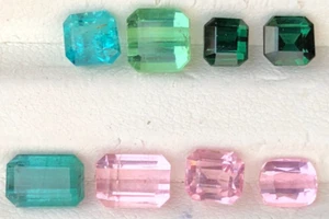 7.50 Ct Natural Faceted Cut Multi Color Tourmaline Gemstone Origin Afghanistan - Picture 1 of 14