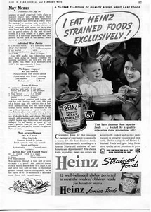 1939 anuncio impreso de comida para bebé verde mezclada colada de Heinz - Imagen 1 de 2