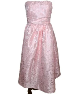 Fashion Nova Jacquard Strapless Special Occasion Midi Dress Pink Size L - Picture 1 of 10