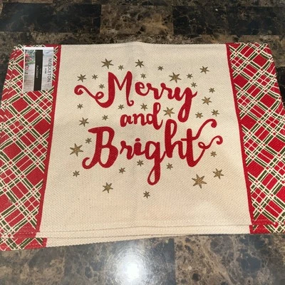 Set Of Four Middleton Home Christmas Tapestry Placemats Merry and Bright - Image 1 of 4