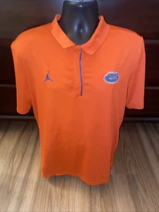 Florida Gators Air Jordan Polo Men's Size Large Orange Short Sleeve - Picture 1 of 7