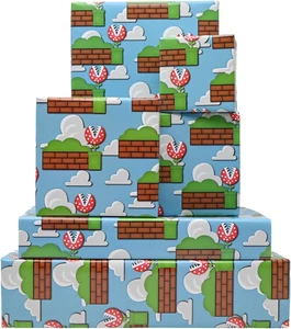Game Wrapping Paper Boy Birthday Style Gift Wrap Paper Bulk Funny Video Game Des - Picture 1 of 6
