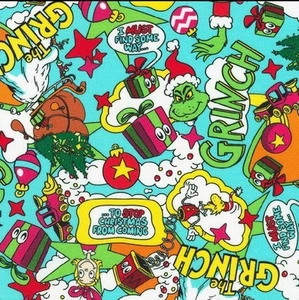 How The Grinch Stole Christmas Fabric 100%Cotton 1 yd*BTY!Blue/Multi•Fast Ship - Picture 1 of 3
