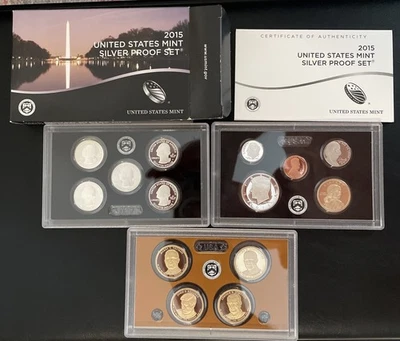 2015-S U.S. Mint 90% Silver Proof 14 Coin Annual Set OGP - Image 1 of 2