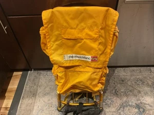 Mochila de camping amarilla vintage Mont Blanc mundialmente famosa #238 con marco de aluminio - Imagen 1 de 9