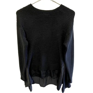 Simply Vera Vera Wang dunkelblau gerippter Pullover Faux Shirttails Gr. M - Bild 1 von 6