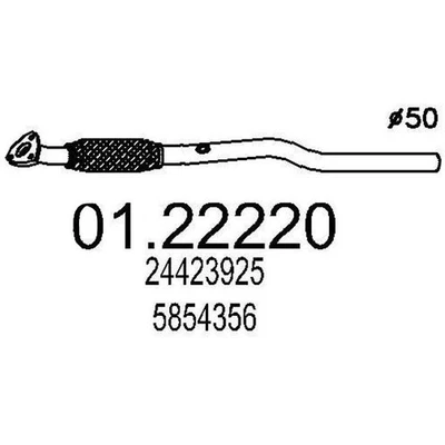 MTS 01.22220 Tubo de escape para OPEL Astra H Caravan (A04) Astra G CC (T98) - Imagen 1 de 4