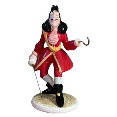 Vintage 1990's Disney Ceramic Captain Hook Figurine from Peter Pan Made Malaysia - Image 1 of 4