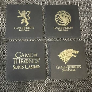 Game Of Thrones Slate Table Coasters Slots Casino Collectors Set Of 4 Open Box - Picture 1 of 16