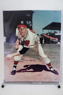 Warren Spahn Autographed Milwaukee Braves 16X20 Photo - Image 1 of 2