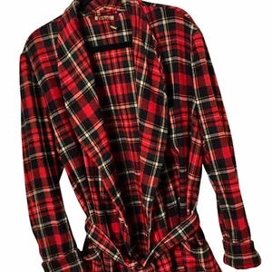 VTG 70’s Tartan Plaid 100% Wool Robe Franklin Simon New York Men’s Sz O/S - Picture 1 of 7