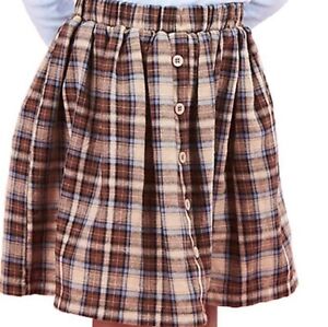 SenseFit Kids Little Girls' Plaid Pleated Skirt child 7-8 Years old Brown