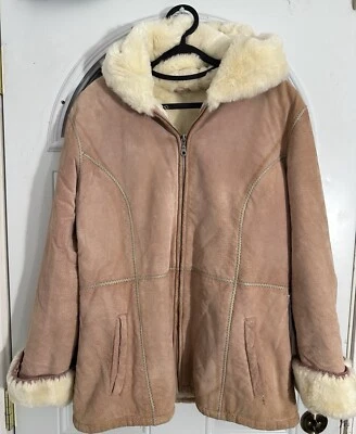 Chaqueta de cuero Wilson rosa vintage para mujer talla XL  Foto 1 de 4