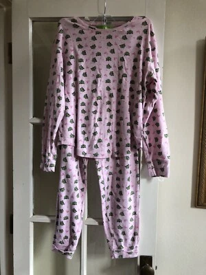 French Dressing Women's Adorable Frog PJs. Pink/green Small - Photo 1/4
