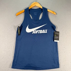 Nike Softball Dri-Fit Tank Top Womens Small Blue Logo Sport Swoosh BQ9775-469 - Picture 1 of 12