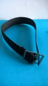 Ancien Bracelet de Montre Mécanique Tissu Noir Tissé 18 mm - Imagen 1 de 2