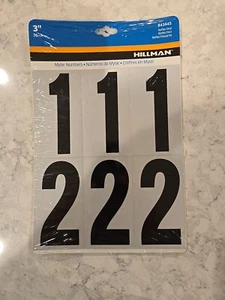 Hillman 843445 Negro Mylar Autoadhesivo 0 a 9 Números Set (3 de cada uno) - NUEVO - Imagen 1 de 2