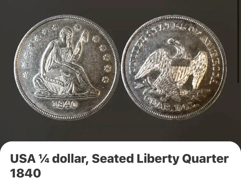 1840-o Seated Liberty Quarter, AU, Walter Breen's 3938, MM Far Left, No Drapery Cover
