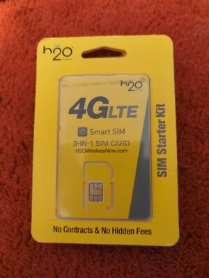 H2o Smart SIM Card NEW SEALED Keep Your Own Phone 3-in-1 Prepaid, Plans Vary - Image 1 of 2