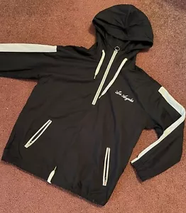 Forever 21 Black Hoodie Hooded Los Angeles Light Jacket Windbreaker Women's Sz S - Picture 1 of 10