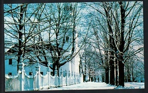 BENNINGTON, VT * OLD FIRST CHURCH in WINTER  * UNPOSTED CHROME Circa Early 1960s - Picture 1 of 2